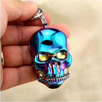 

Novelty Electronic Cigarette Lighter Metal Carving Skull Cigar Tobacco USB Lighter Key Ring Pendant Hanging Decoration