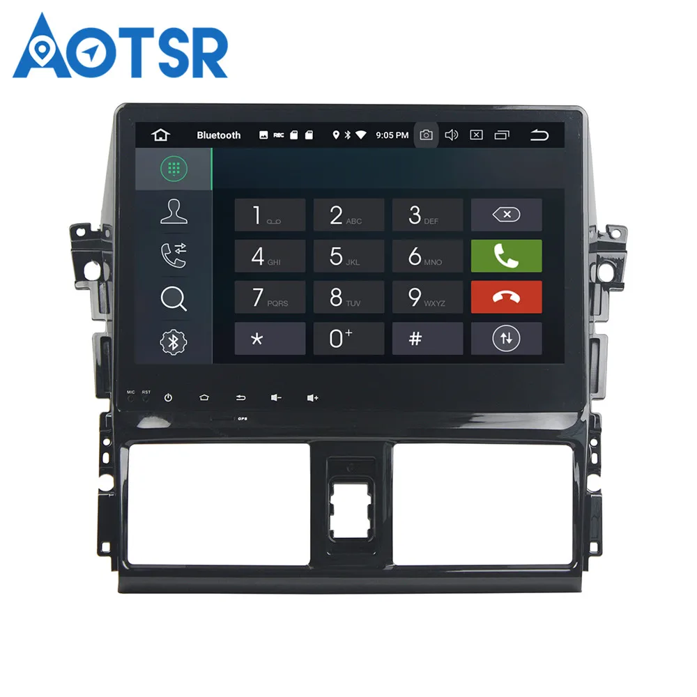 Best 10.1 inch Android 8.0 4+32G Car DVD Player GPS navigation For Toyota YARIS 2013-2015 head unit multimedia player tape recorder 5