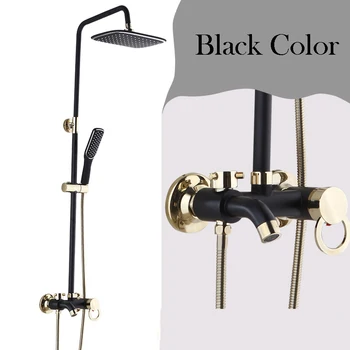 

3 Colors rainfall shower faucet set mixer, Bathroom wall mounted bath shower water tap, Bathtub shower faucet shower head