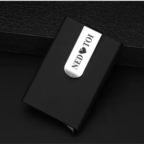 QOONG дорожный кошелек для карт автоматический всплывающий ID кредитный держатель для карт мужской женский чехол для визиток металлический зажим из нержавеющей стали 1-005