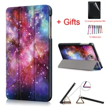 Умный чехол с функцией автоматического пробуждения/сна для samsung Galaxy Tab A 8,0 T380 T385 SM-T380 SM-T385, новинка, 8 дюймов, чехол для планшета из искусственной кожи+ пленка+ ручка