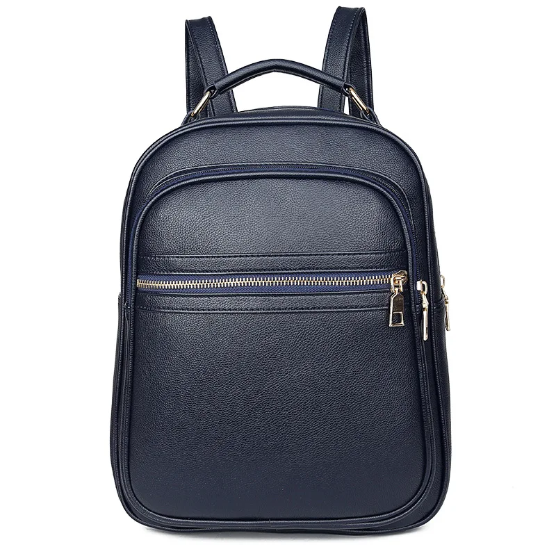 

High Quality Fashion PU Leather Backpack Women Daypack Multi-Function Minimalist Laptop Backpacks College Bag for Girls