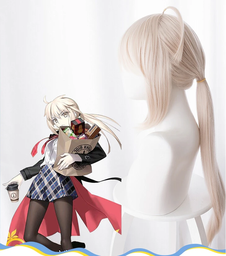 Fate/Grand для сабля FGO Altria Пендрагон парик на каждый день косплея костюм 45 см волосы