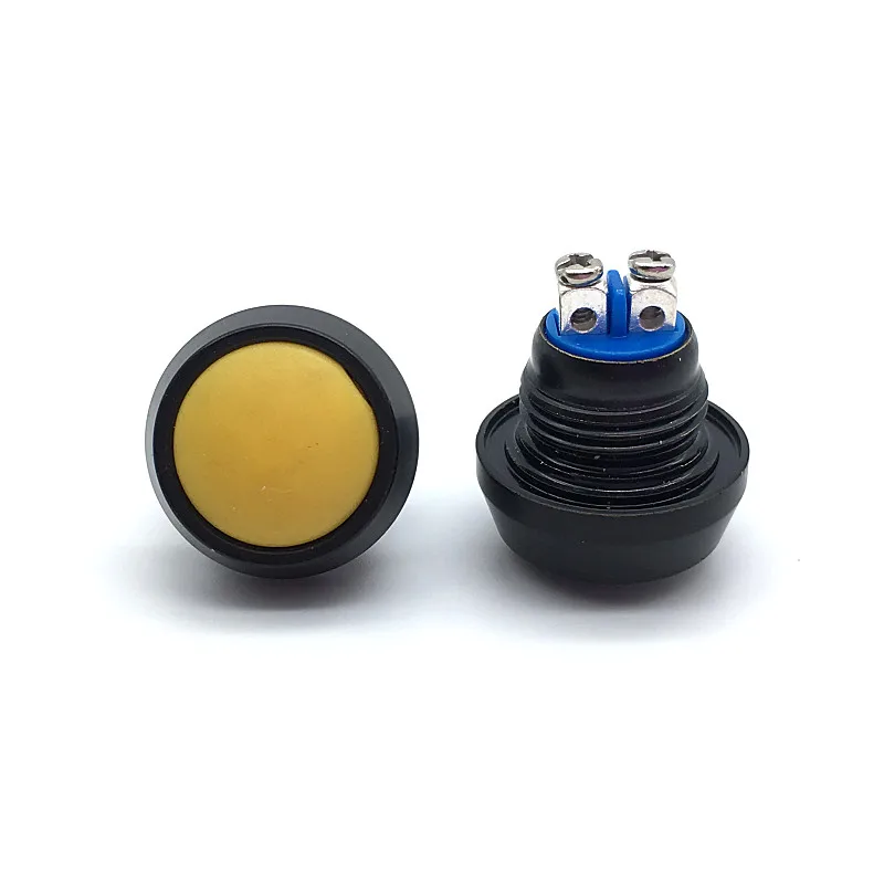1 шт. 12 мм водонепроницаемый мгновенный 1NO куполообразная Кнопка Винт переключения ног самосброса Кнопка глинозема черная кнопка 5 цветов - Цвет: Цвет: желтый