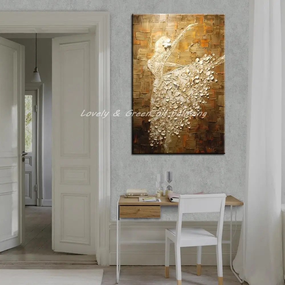 Billige Ballett Tänzerin Bild Hand Gemalt Moderne Abstrakte Palette Messer Ölgemälde Auf Leinwand Wand Kunst Für Wohnzimmer Dekoration