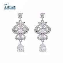 Новые модные серьги из циркона, 4 вида цветов, высокое качество женских украшений, подходит для различных случаев невесты