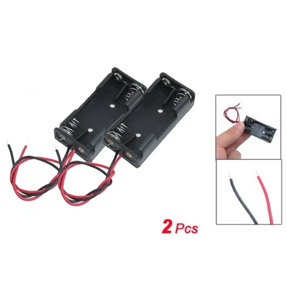 2 шт. Pin черный пластик 2x1 5 V AAA чехол для аккумулятора держатель| |