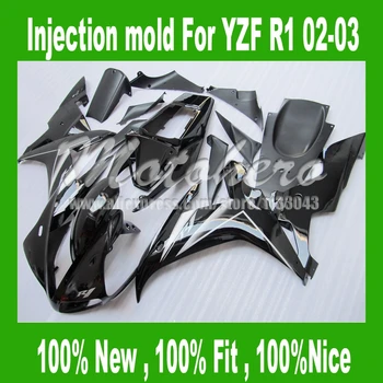 

Injection 100%Fit fairing kits for 2002 Yamaha YZF-R1 02-03 YZF R1 2002 2003 Black YZF1000 R1 02 03 fairing kits #uu77