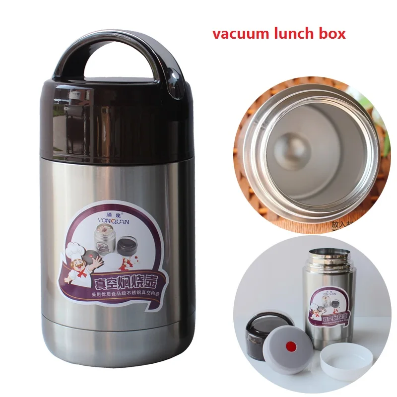 Lunch box 1000ml Double layer stainless steel Vacuum Insulation roast boxes Camping Bucket pot | Дом и сад