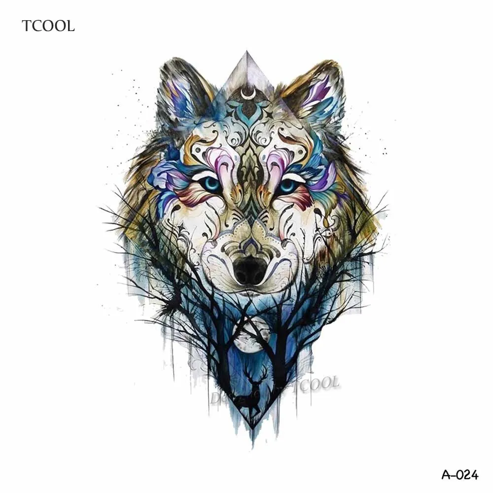 HXMAN Wolf Temporary Tattoo Stickers Waterproof Women Fake Hand Animal Tattoos Adult Men Body Art 9.8X6cm A-085 HXMAN Wolf Temporary Tattoo Stickers Waterproof Women Fake Hand Animal Tattoos Adult Men Body Art 9.8X6cm A-085