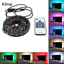 Kitop DC5V TV Backlight RGB Color Changing 5050 USB LED Strip Light Waerproof Flexible led tape