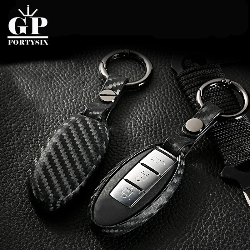 

Carbon Fiber Pattern Silicone Car Key Case Cover Shell For Nissan X-Trail Teana Qashqai Tiida Sylphy For Infiniti Car Styling