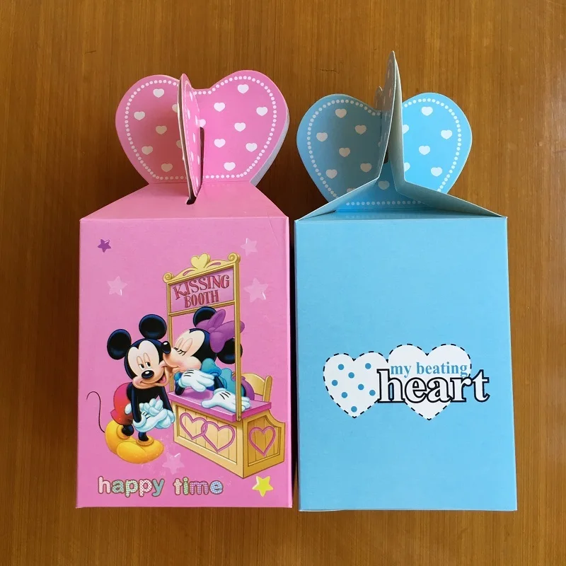 

50pcs Wedding Favor Boxes Minnie/Mickey Candy Box For Kids Baby Shower Gift Box And Bags Children Birthday Event Party Supplies