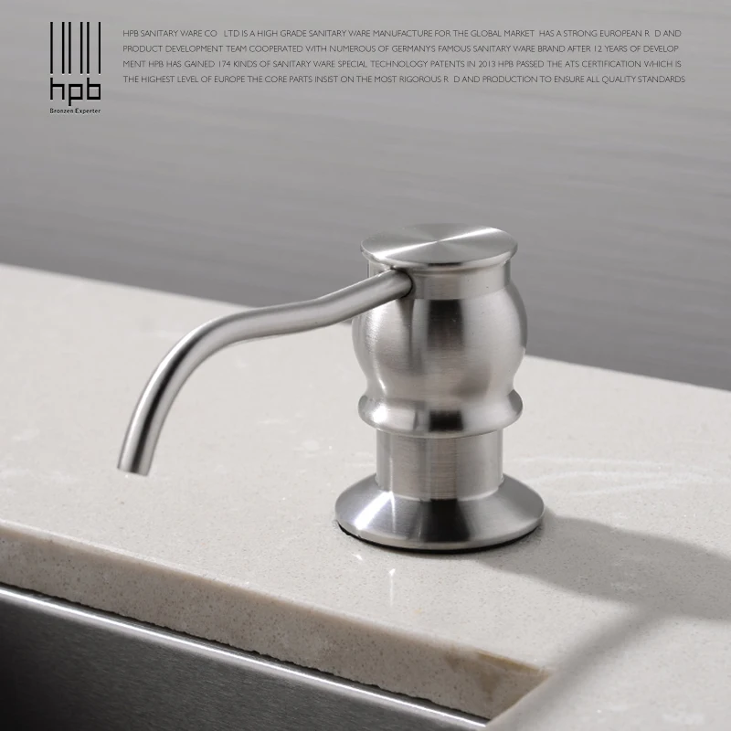  HPB Brushed Kitchen Soap Dispensers Deck Mounted Soap Dispensers for Kitchen Replacement Accessorie - 32848955719