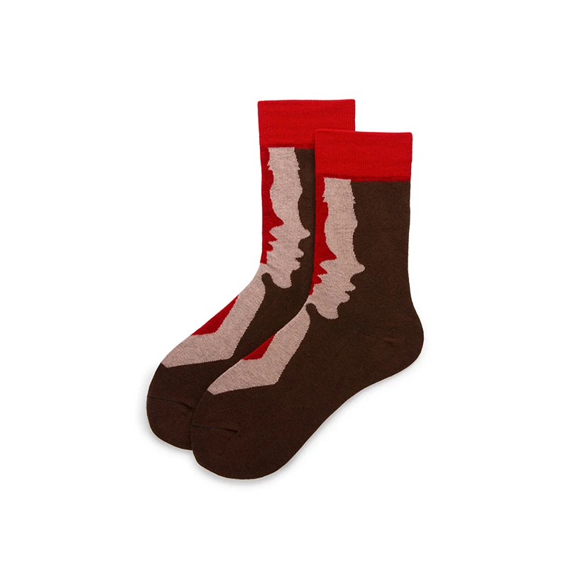 1 пара, женские носки, хлопковые носки для влюбленных, розовые, зеленые, желтые, цветные, забавные, с рисунками животных, повседневные, в горошек, носки без пятки, мужские носки - Цвет: I4