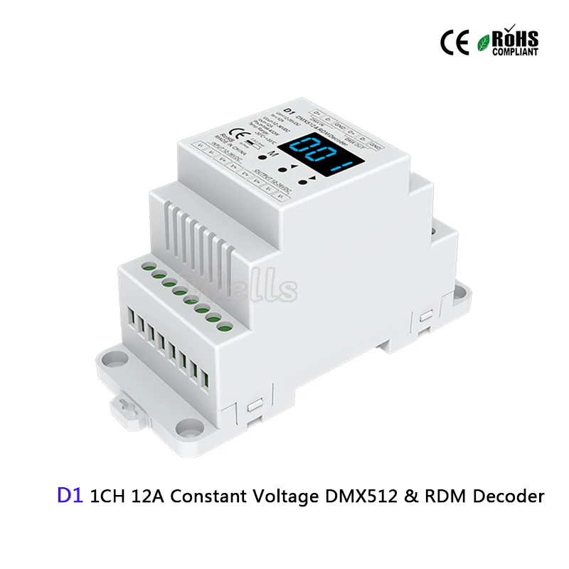 Декодер DMX512 и RDM постоянного напряжения D1/2 12 36 В тока 1CH 12A светодиодный декодер