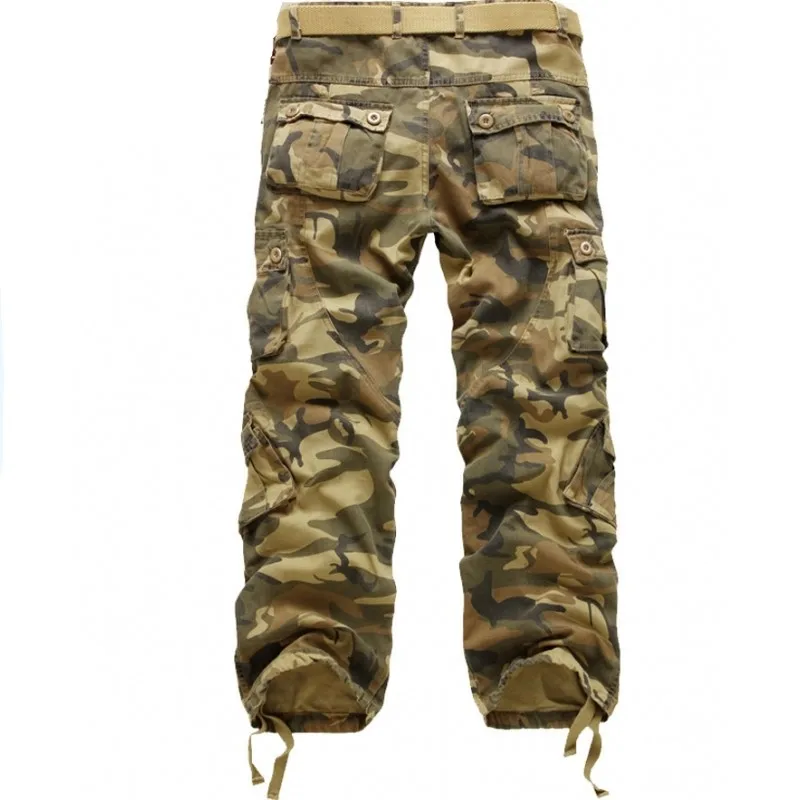 2019 Fashion Men Military Tactical Cargo Pants Casual Loose Baggy Cotton Pockets Combat Swat Army A