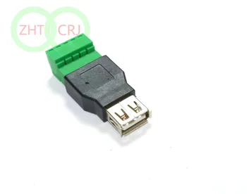 

20 Pcs USB 2.0 Type A Female TO 5 Pin Screw with Shield Terminal Plug Adapter