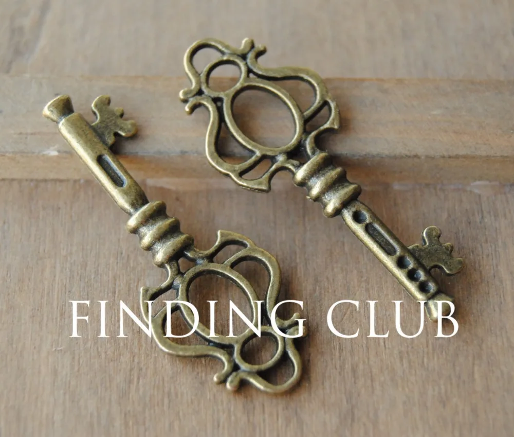 

15 pcs Antique Bronze Alloy Metal Skeleton Key Charms Pendant 43x17mm Fit Jewelry Making A86