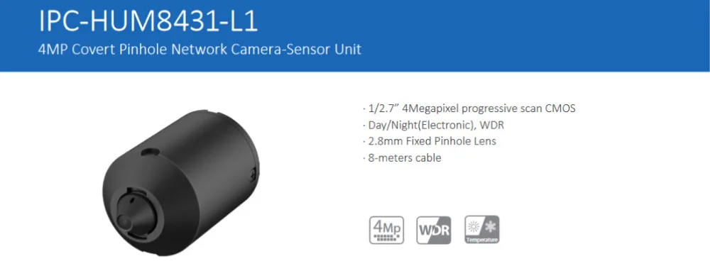 DH IPC-HUM8431-L1 4MP Скрытая сетевая камера с датчиком 2,8 мм фиксированный объектив день/ночь WDR IP камера металлический чехол