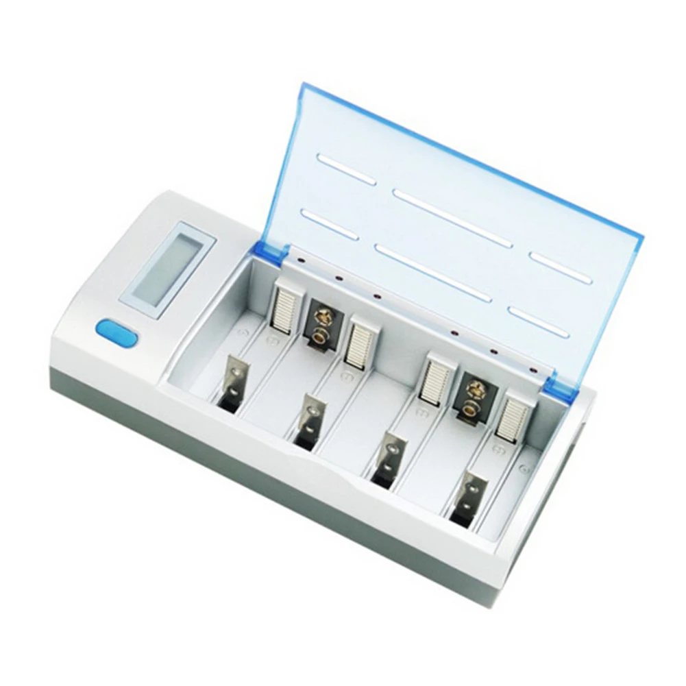 

Smart Portable AAA Universal Fast Intelligent Quick Discharge LCD Display LED Light AA 4 Slots Battery Charger Car Plug