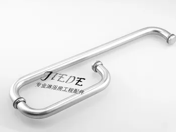 

Shower room accessories bathroom glass door handle handle 304 stainless steel handle wire drawing 185x385