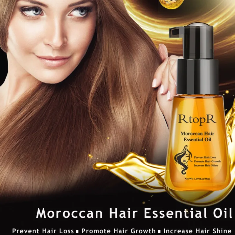 

35ML Morocco Argan Oil Hair Care Essence Nourishing Repair Damaged Improve Split Hair Rough Remove Greasy Treatment Hair Care