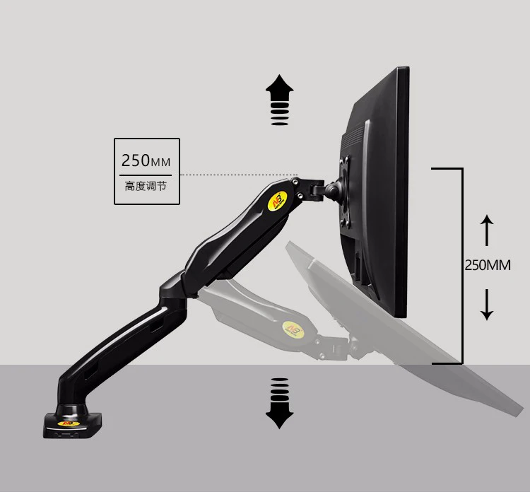 NB F80 Desktop17-2" ЖК-дисплей светодио дный монитор держатель весна газа руку полный движения ТВ крепления загрузку 2-6.5kgs черный