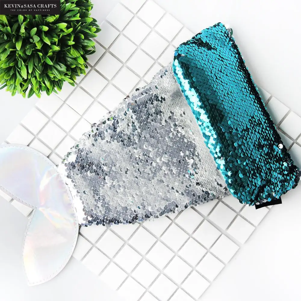 

New Pencil Case Blue Reversible Sequin School Supplies Bts Stationery Gift Cute Pencil Box Pencilcase School Tools Pencil Cases