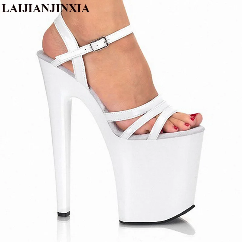 Laijianjinxia/пикантные Сандалии для девочек открытый носок для танцев на шесте 20 см Босоножки на платформе и высоких каблуках вечерние свадебные Обувь для танцев
