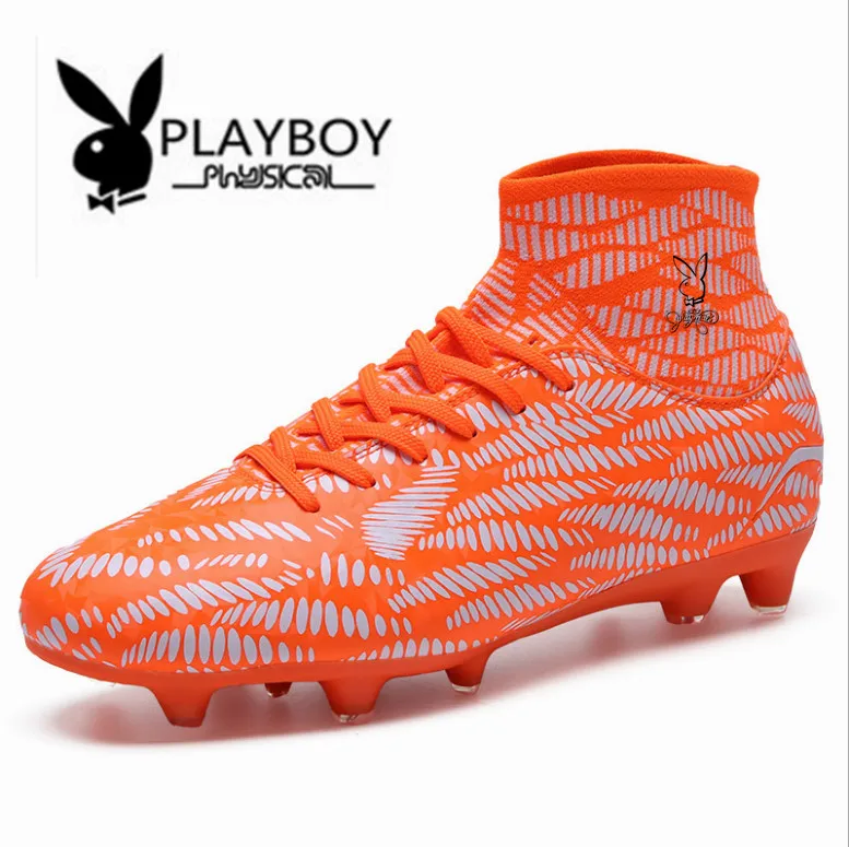 

2018 new high-top football shoes men's long nail training shoes non-slip soccer shoes wholesale