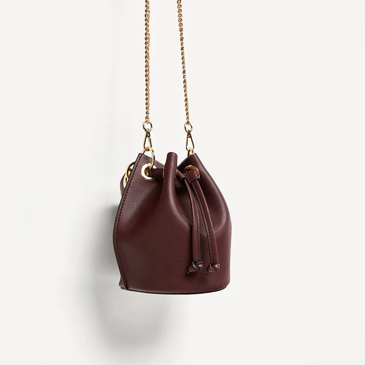 

2019 New European and American Fashion Pumping Chain Bucket Bag Single Shoulder Bag Handbag