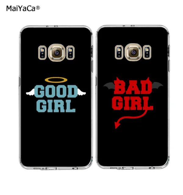 

BFF good bad girls best friends soft clear transparent phone case for samsung s6 edge plus s7 edge s8 s9 plus note9 cover case