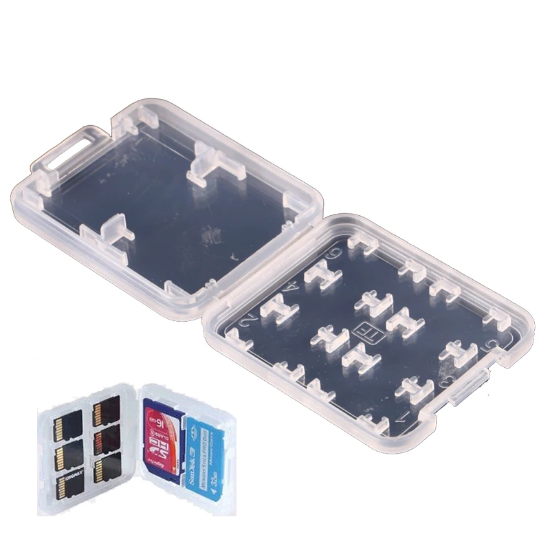 8 in 1 Plastic Storage Box for Micro SD SDHC TF MS Memory Card Case SD ...
