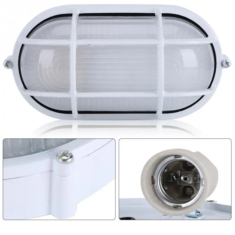 

220V 40W Oval Round Explosion Proof Light Vapor-proof Sauna Steam Room Light Lampshade Guard Explosion-proof Light Lamp Bulb