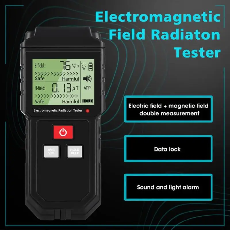 Измеритель радиации электромагнитного поля EMF измеритель электрического поля Магнитный цифровой Дозиметр Тестер звука и световой сигнализации датчик