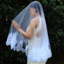 High Quality Chantilly Lace Trim Short Wedding Veil Delicate Bridal Veil WITHOUT Comb Velos de Novia Wedding Accessories