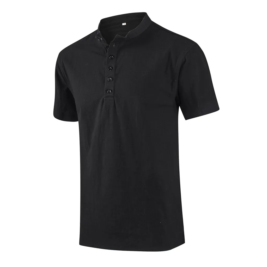 Рубашка поло для мужчин Лето Топ бренд кнопка для одежды Camisa Polo Masculina хлопок конопли короткий рукав Мужская рубашка поло Удобная