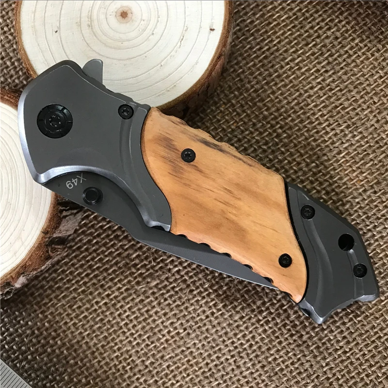 Free shipping Folding Knife 440C Titanium Coating Blade Pocket Survival Knifes Hunting Tactical Camping Knives Outdoor Tools