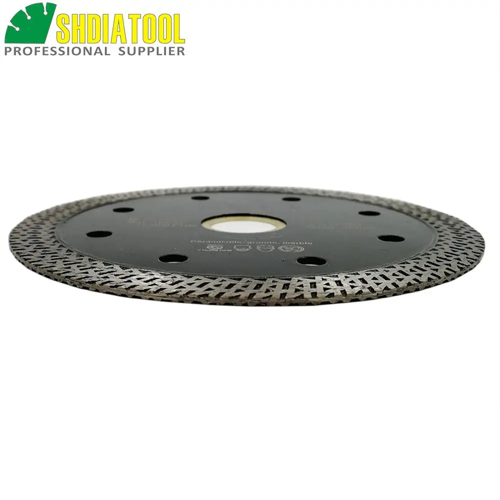 SHDIATOOL 2pcs Diameter 4"/105mm Hot-pressed Sintered Diamond Cutting Disc Mesh Turbo Blade Rim Segment Saw Blade Diamond Wheel