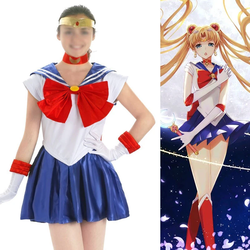 Аниме косплей Сейлор Мун Tsukino Usagi Косплей Костюмы Школьная Форма европейский