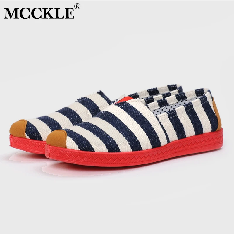 

MCCKLE Women Loafers Autumn Flat Shoes Fashion Stripe Slip On Espadrilles For Female Mesh Woman Moccasins Casual Footwear