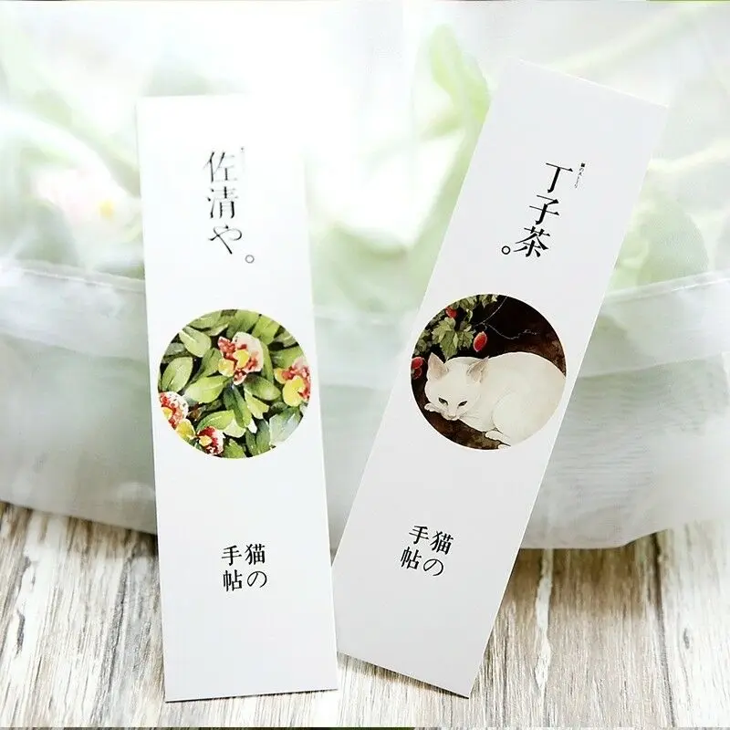 

30pc/Box Cat Of Japanese Style Bookmark Healing Book Mark Magazine Note Label