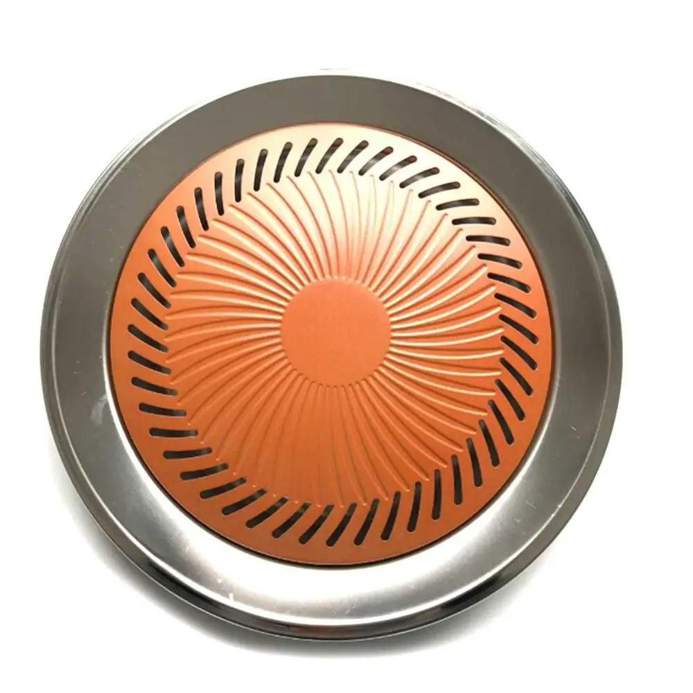 Бездымная печь верхняя Сковорода-гриль для барбекю из нержавеющей стали Тип карты Антипригарная посуда для варки круглая форма для внутренней кухни