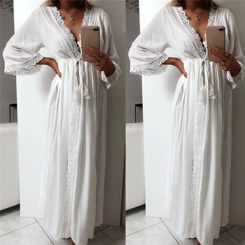 

Women Dress Sexy Lace V Neck Ladies Dresses Woman Party Night Clubwear Women Clothes 2019 Maxi Dresses Solid Color Woman Dress