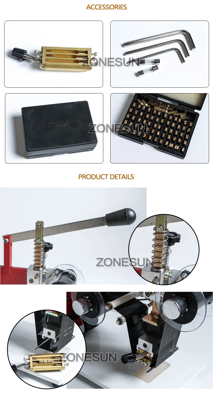 Máquina de impresión en caliente de cinta de color ZONESUN ZY-RM5-E