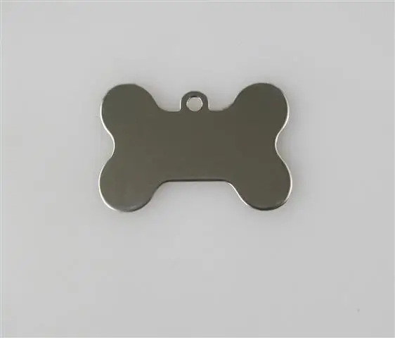 Нержавеющая сталь dog tag в форме косточки; для домашних животных бирка из нержавеющей стали