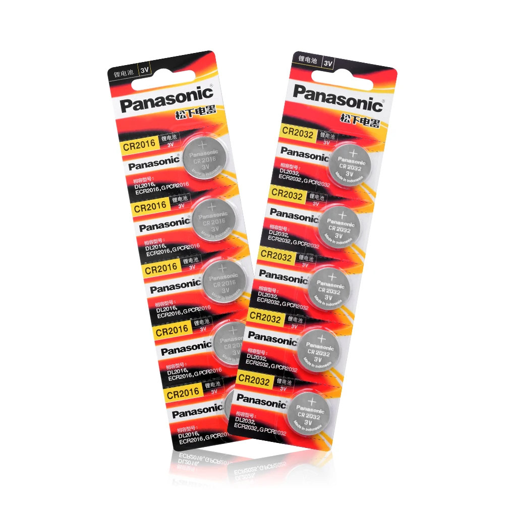 PANASONIC 5 шт. cr2016+ 5 шт. cr2032 3 в кнопочный аккумулятор с монетным управлением, литий-ионный аккумулятор для часов, игрушки с дистанционным управлением