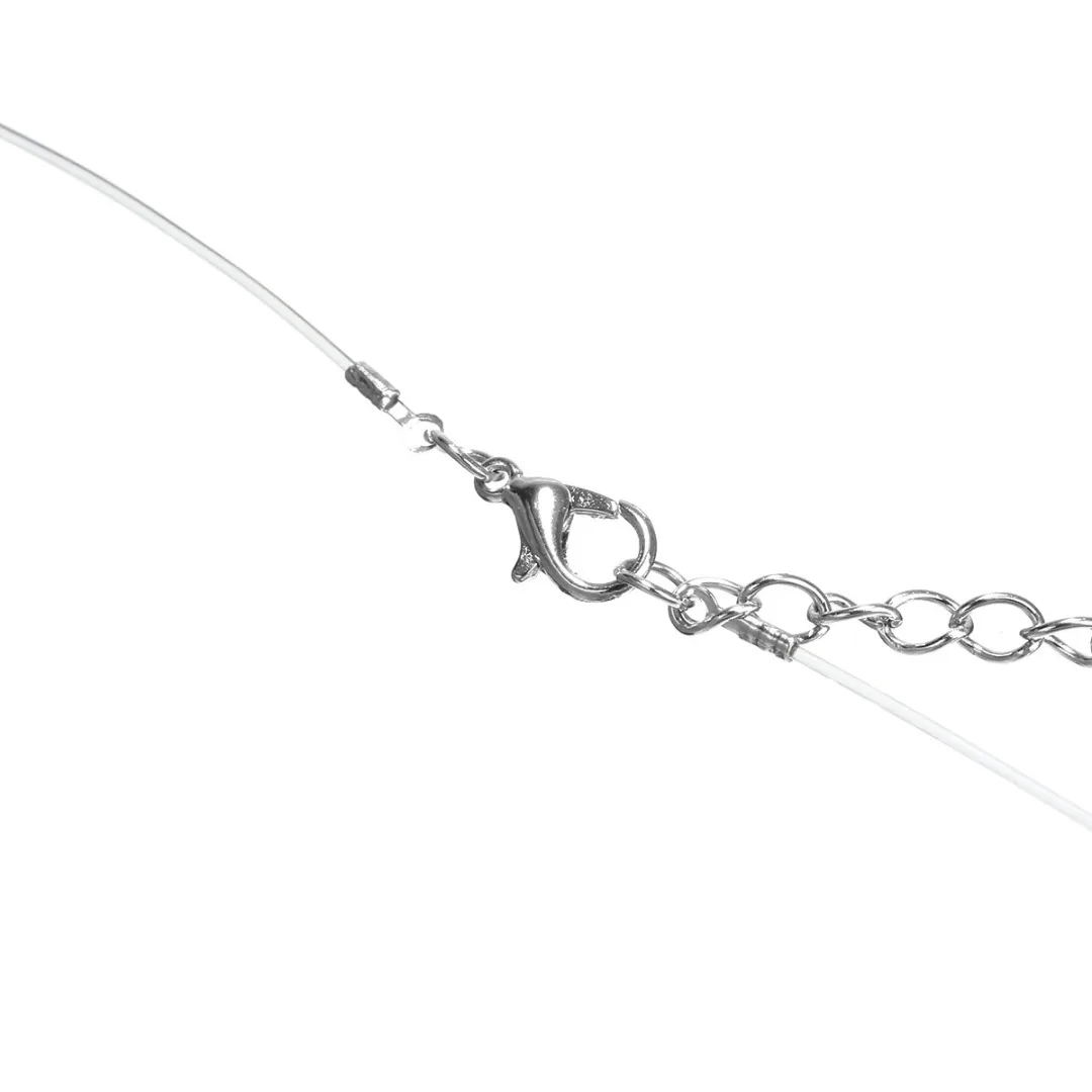 Fashion Elegant Crystal Heart Shaped Pendant Necklace Fishing Line Invisible Clavicle Chain Women's Necklace Simple Jewelry Gift