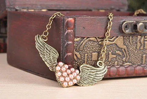 Новое поступление хит продаж ожерелье в форме крыльев сердца N22|necklace packaging|necklace